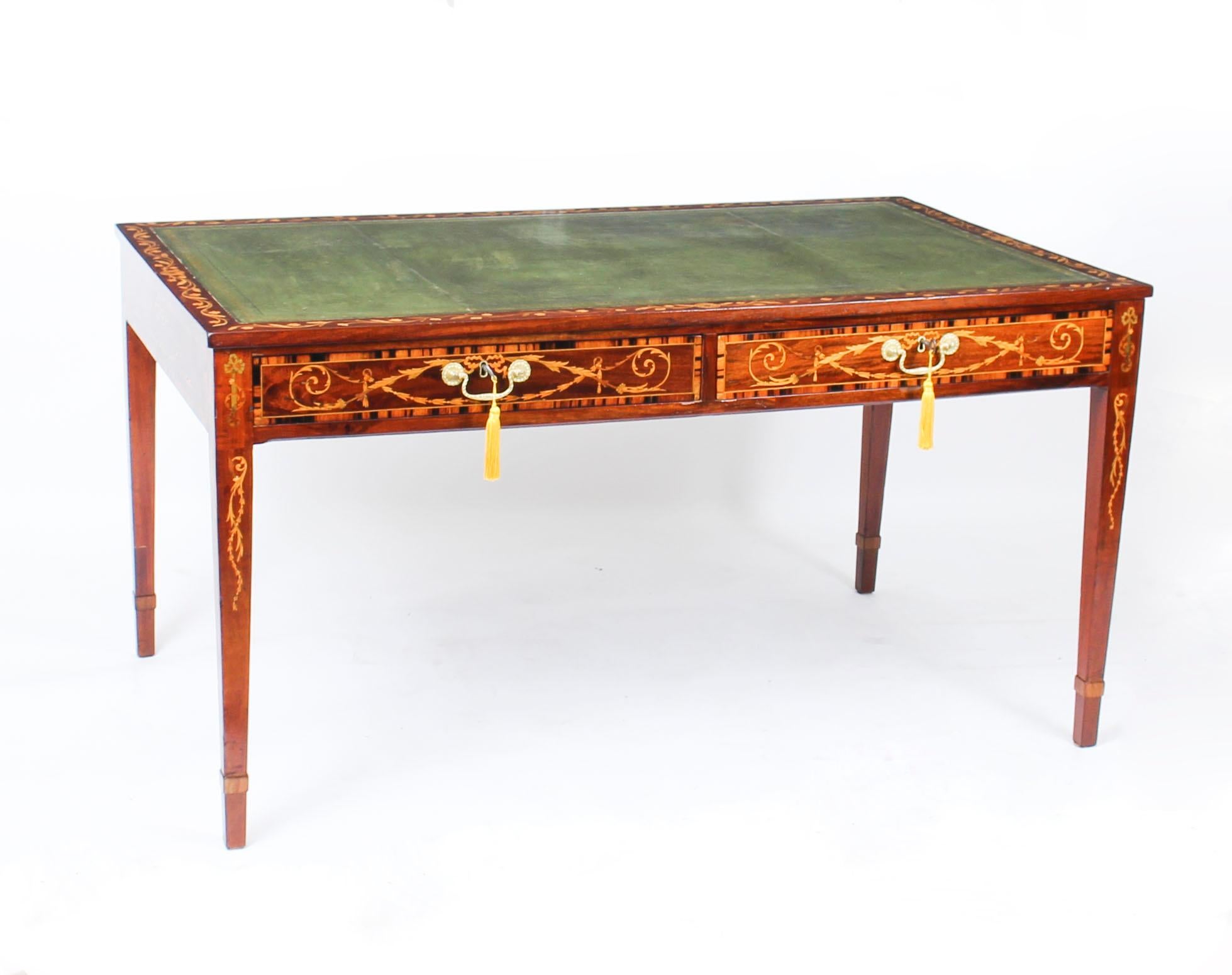 Antique George III Mahogany Library Writing Table Desk, 18th Century For Sale 2