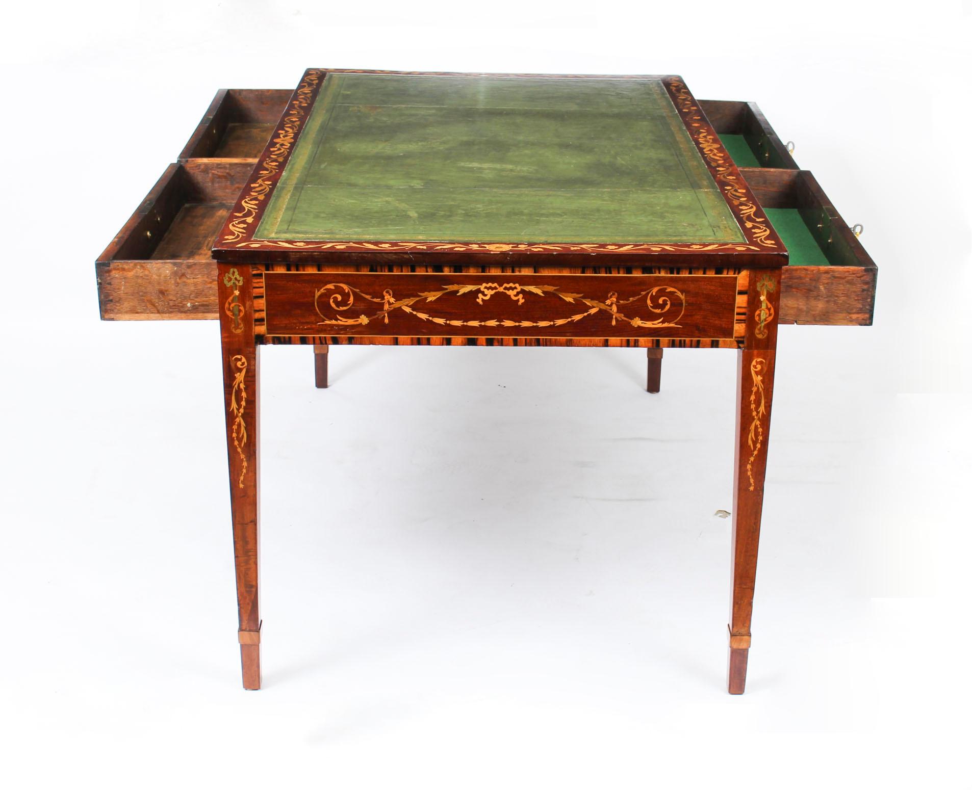 Antique George III Mahogany Library Writing Table Desk, 18th Century In Good Condition For Sale In London, GB