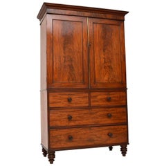Antique George III Mahogany Linen Press