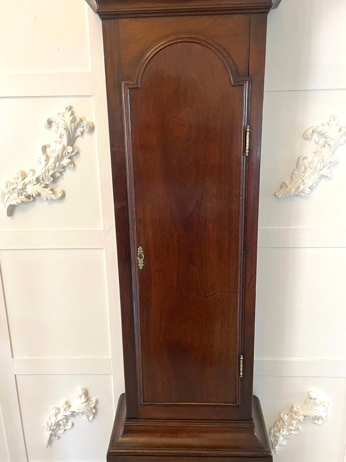 Antique George III Mahogany Longcase Clock Signed Charles Shuckburgh, London In Good Condition For Sale In Suffolk, GB