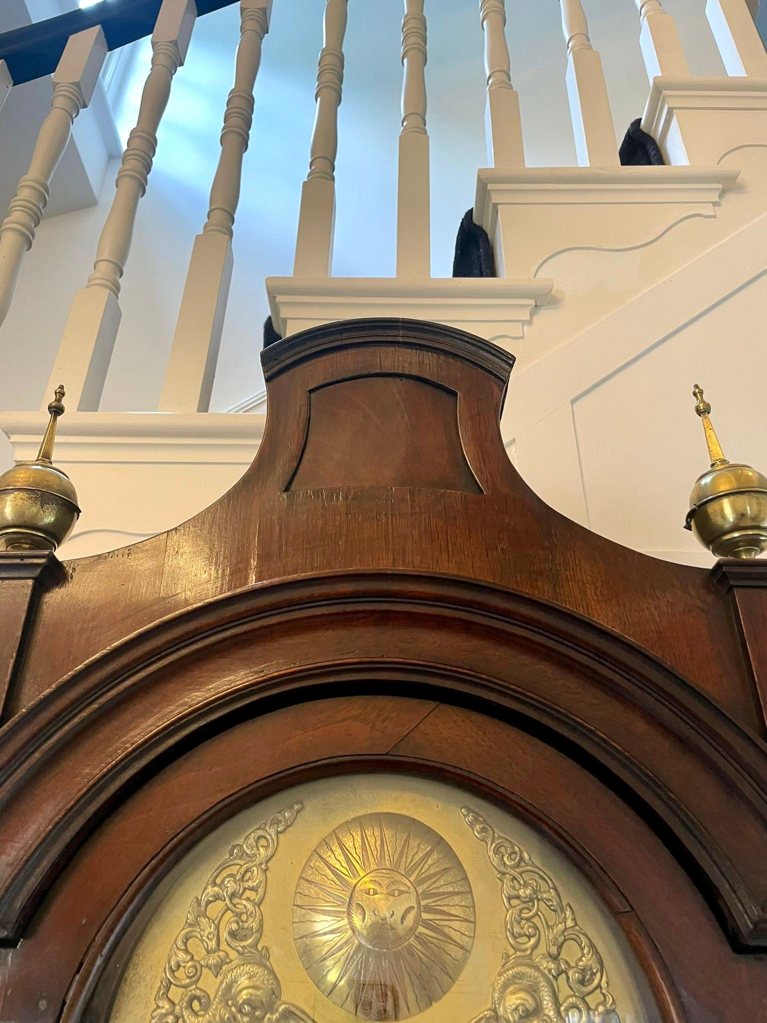 Antique George III Mahogany Longcase Clock Signed Charles Shuckburgh, London In Good Condition For Sale In Suffolk, GB