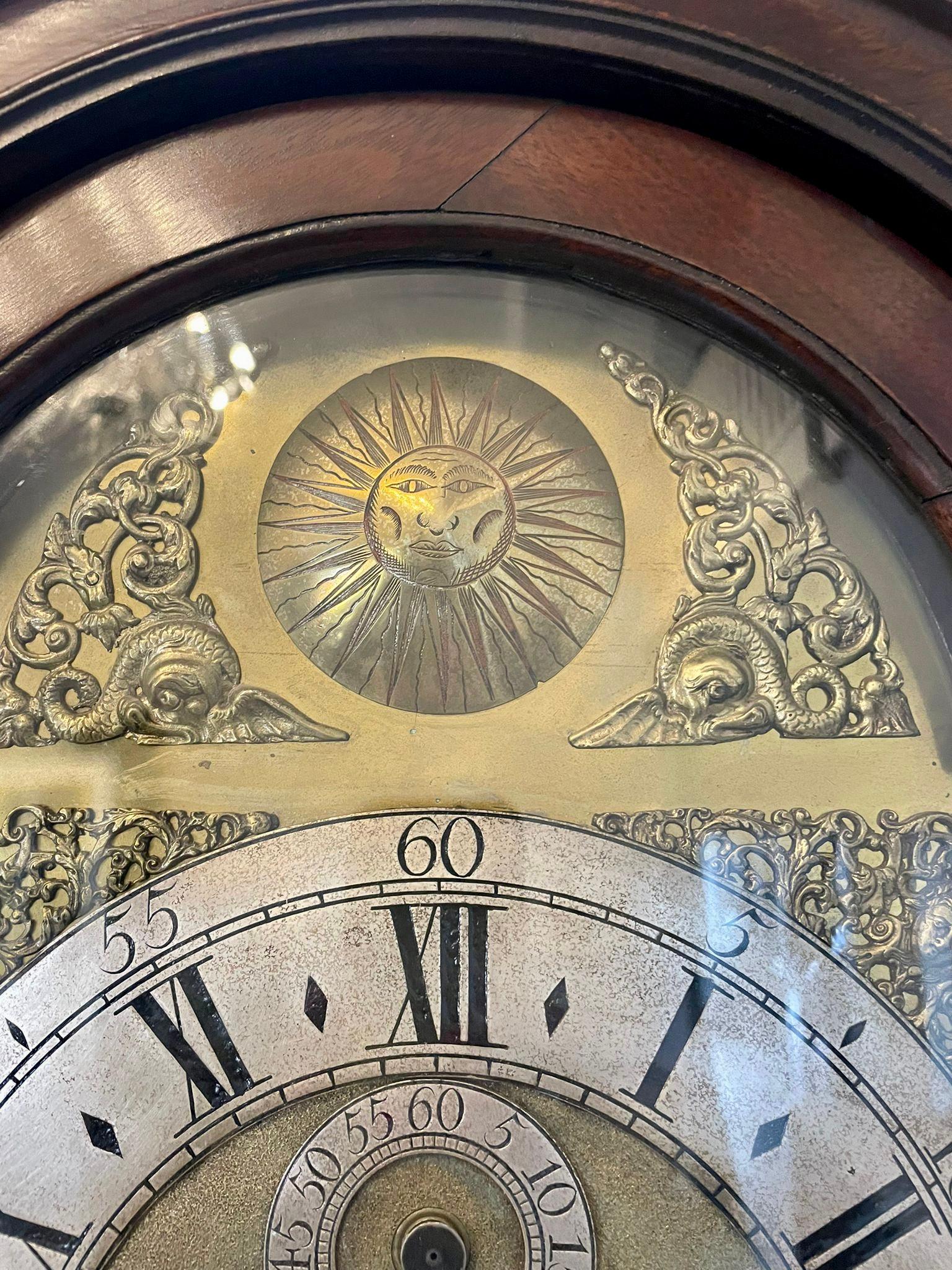 Antique George III Mahogany Longcase Clock Signed Charles Shuckburgh, London For Sale 9