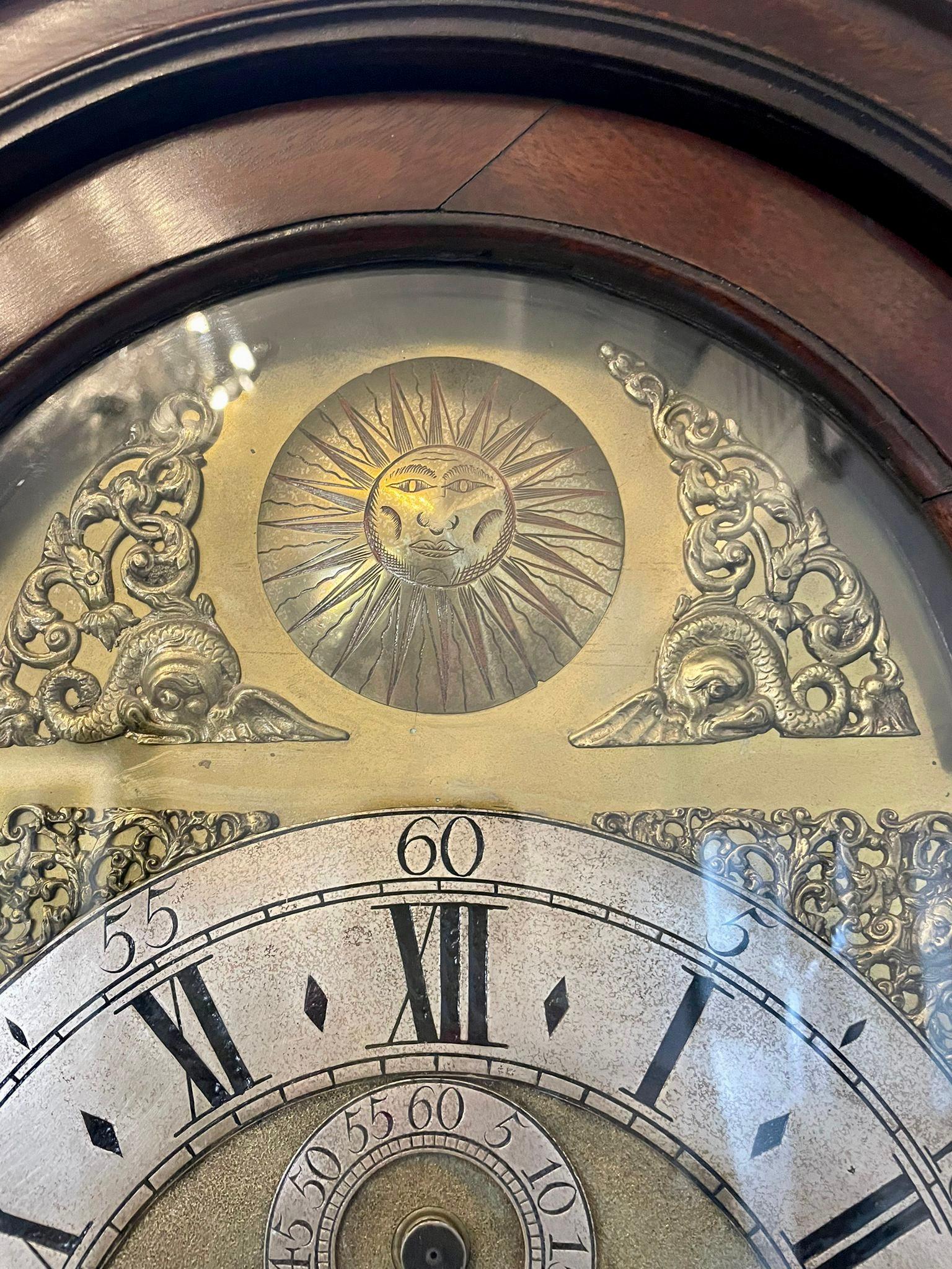 Antique George III Mahogany Longcase Clock Signed Charles Shuckburgh, London For Sale 10