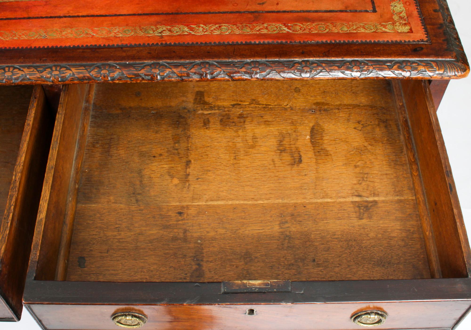 Antique George III Mahogany Pedestal Desk 19th Century 9