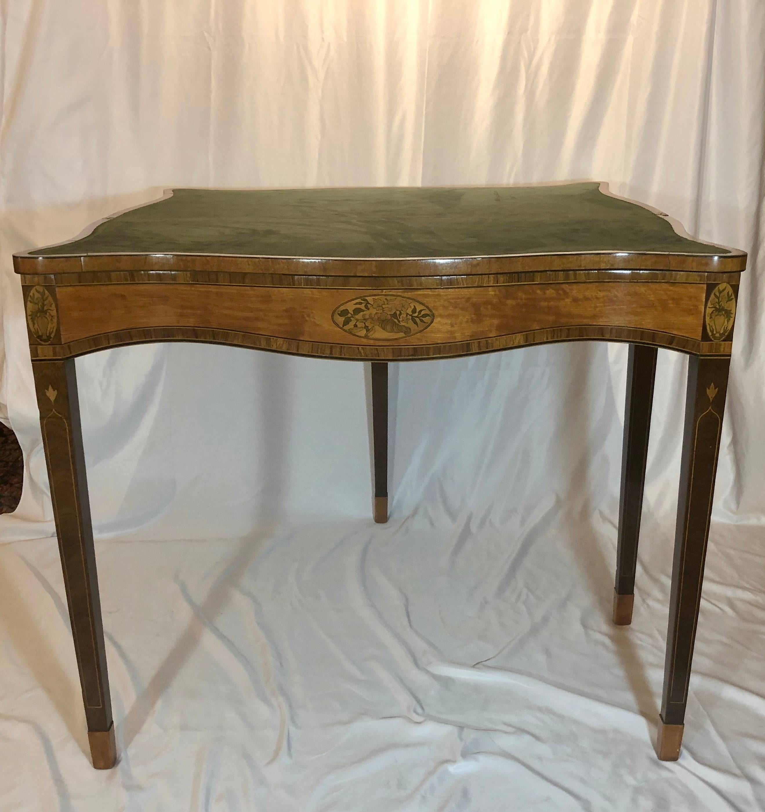 This side table opens to a good size for intimate dining or card playing. It is nicely polished.