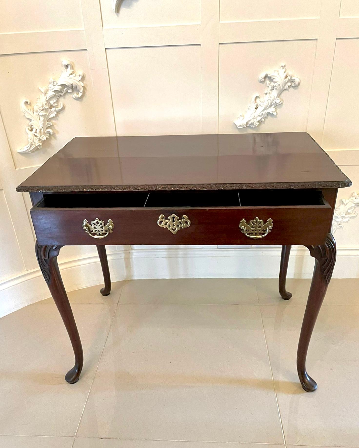 European Antique George III Mahogany Side Table For Sale