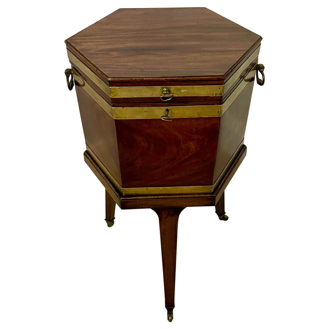 Ancienne table à vin/lampe sur pied en acajou de George III