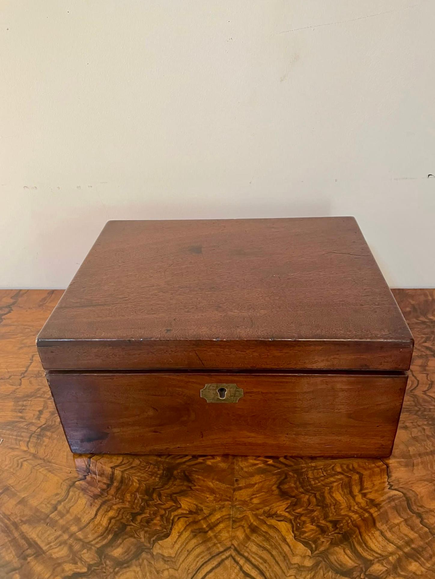 Antique George III Mahogany Writing Box In Good Condition In Suffolk, GB