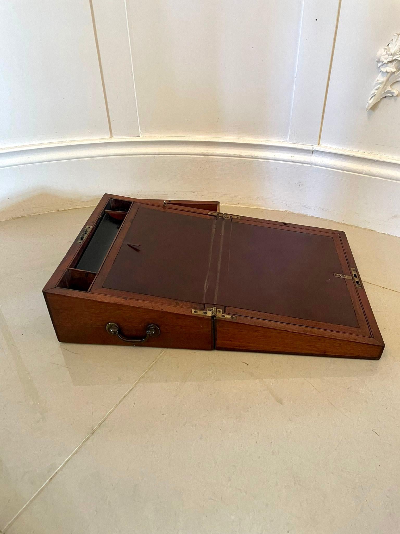 19th Century Antique George III Mahogany Writing Box