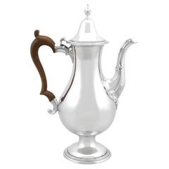 Antigua cafetera de plata de ley Jorge III de Newcastle