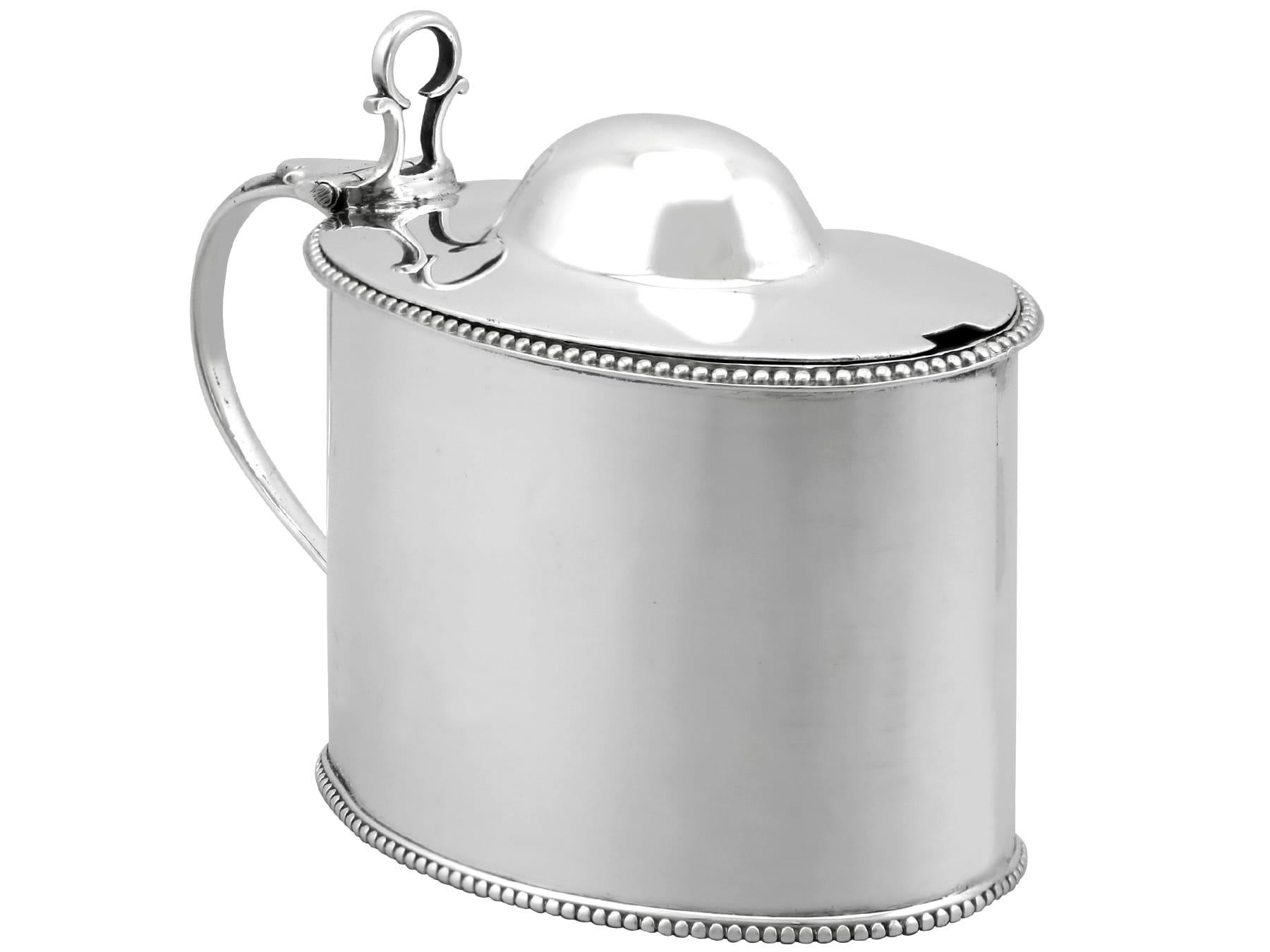 English Antique George III Newcastle Sterling Silver Mustard Pot (1798) For Sale