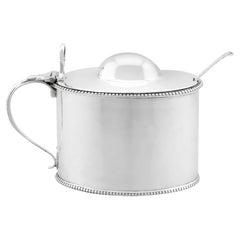 Antiguo tarro de mostaza de plata de ley Jorge III de Newcastle (1798)