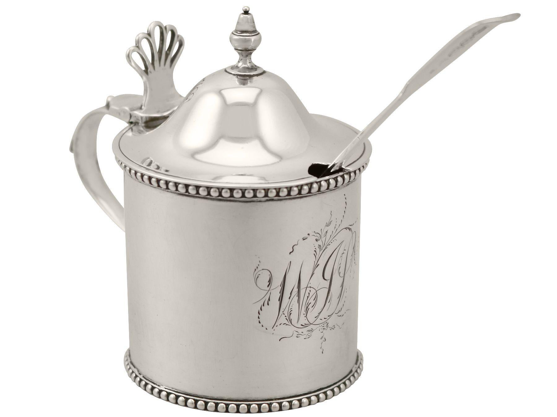 British Antique George III Newcastle Sterling Silver Mustard Pot