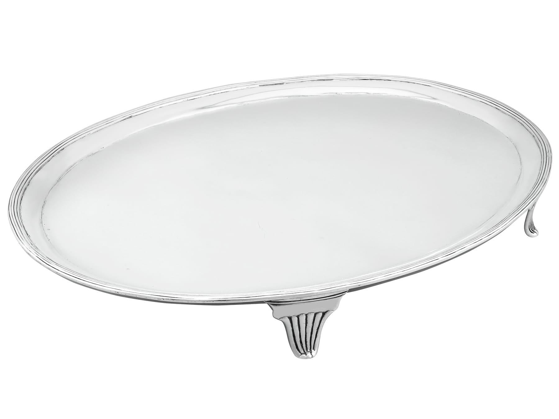British Antique George III Newcastle Sterling Silver Salver For Sale