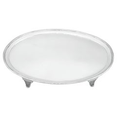 Plateau Salver ancien en argent sterling George III de Newcastle