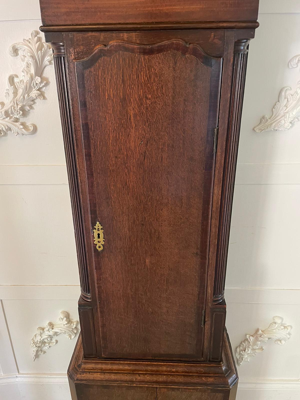 Antique George III Oak Eight Day Longcase Clock For Sale 5