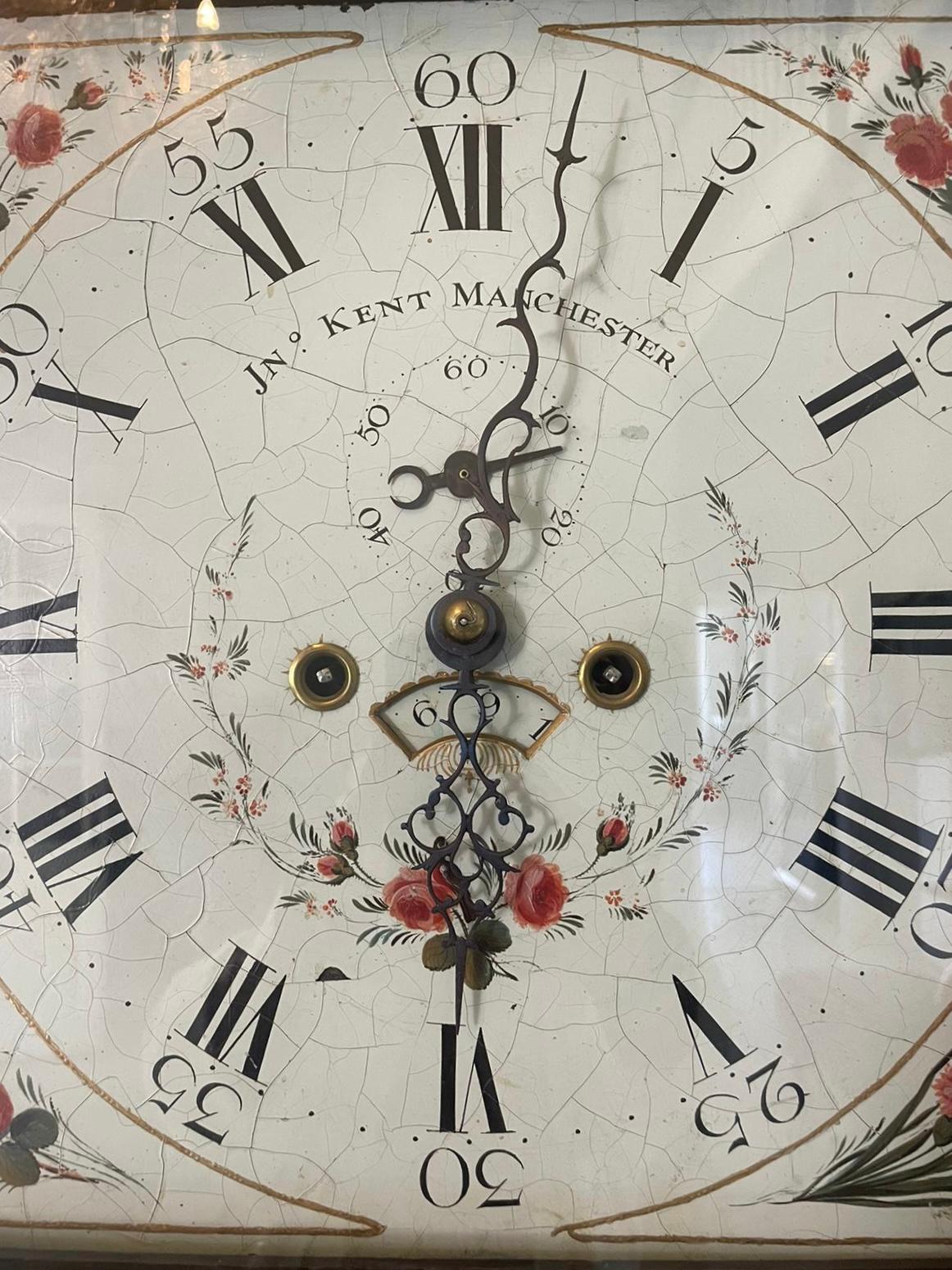 English Antique George III Oak Eight Day Longcase Clock For Sale