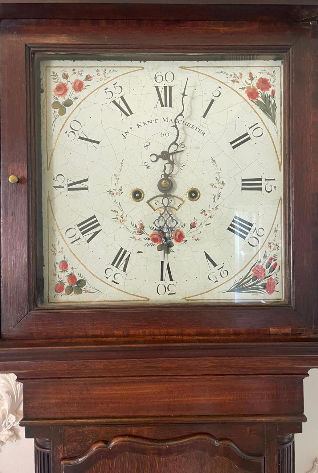 19th Century Antique George III Oak Eight Day Longcase Clock For Sale