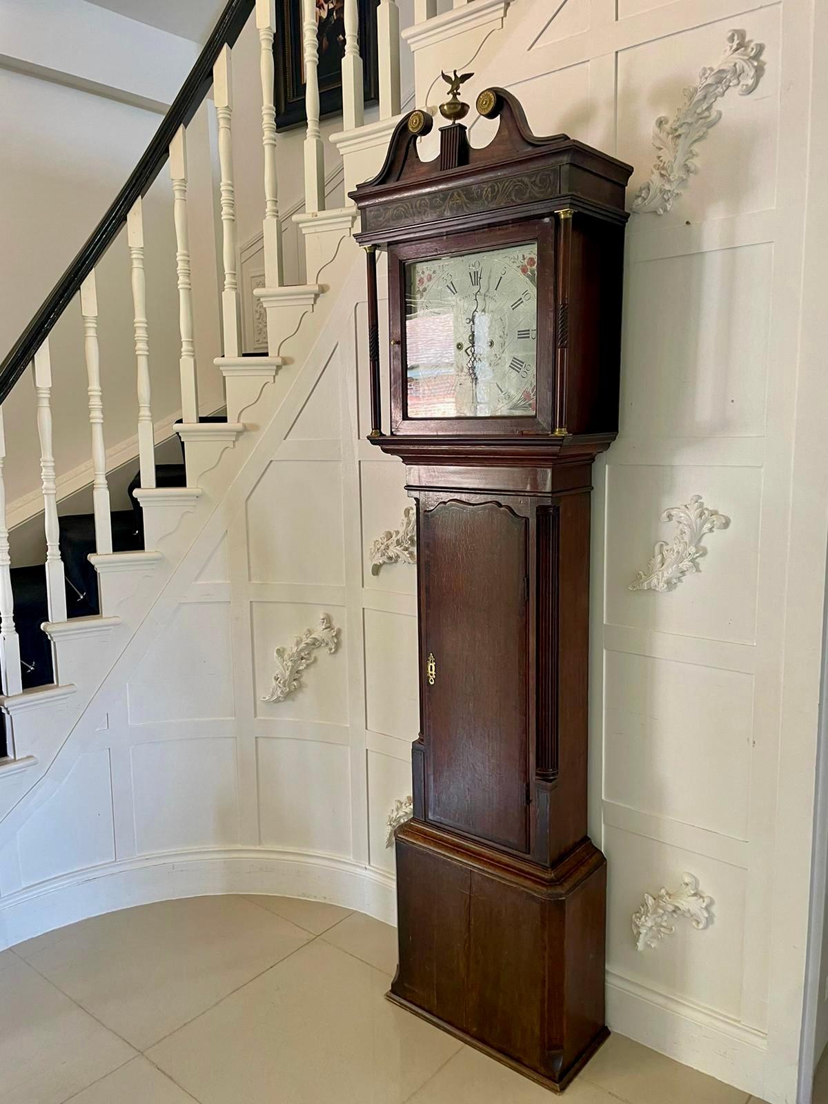 Antique George III Oak Eight Day Longcase Clock For Sale 2