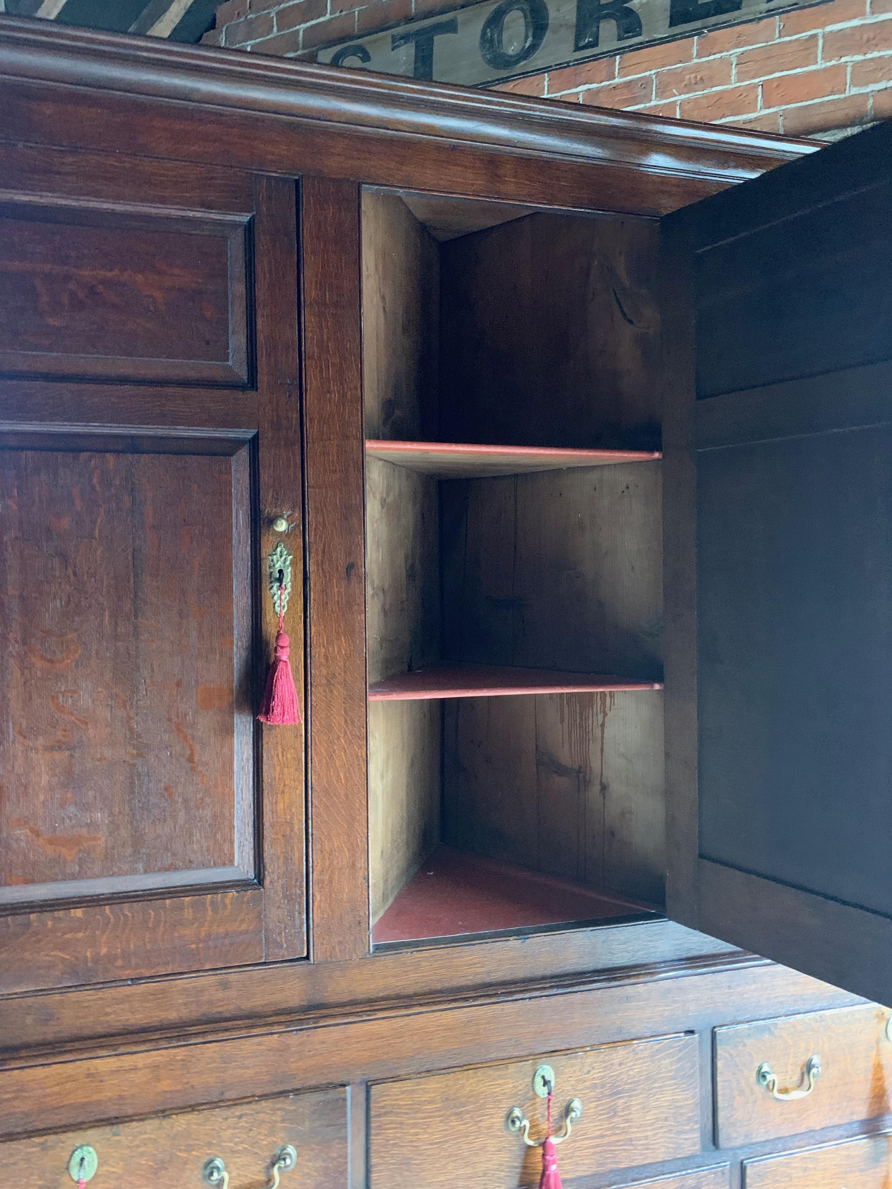 Antique George III Oak Housekeepers Cupboard, 18th Century, circa 1770 5