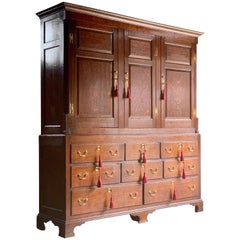 Antique George III Oak Housekeepers Cupboard, 18th Century, circa 1770