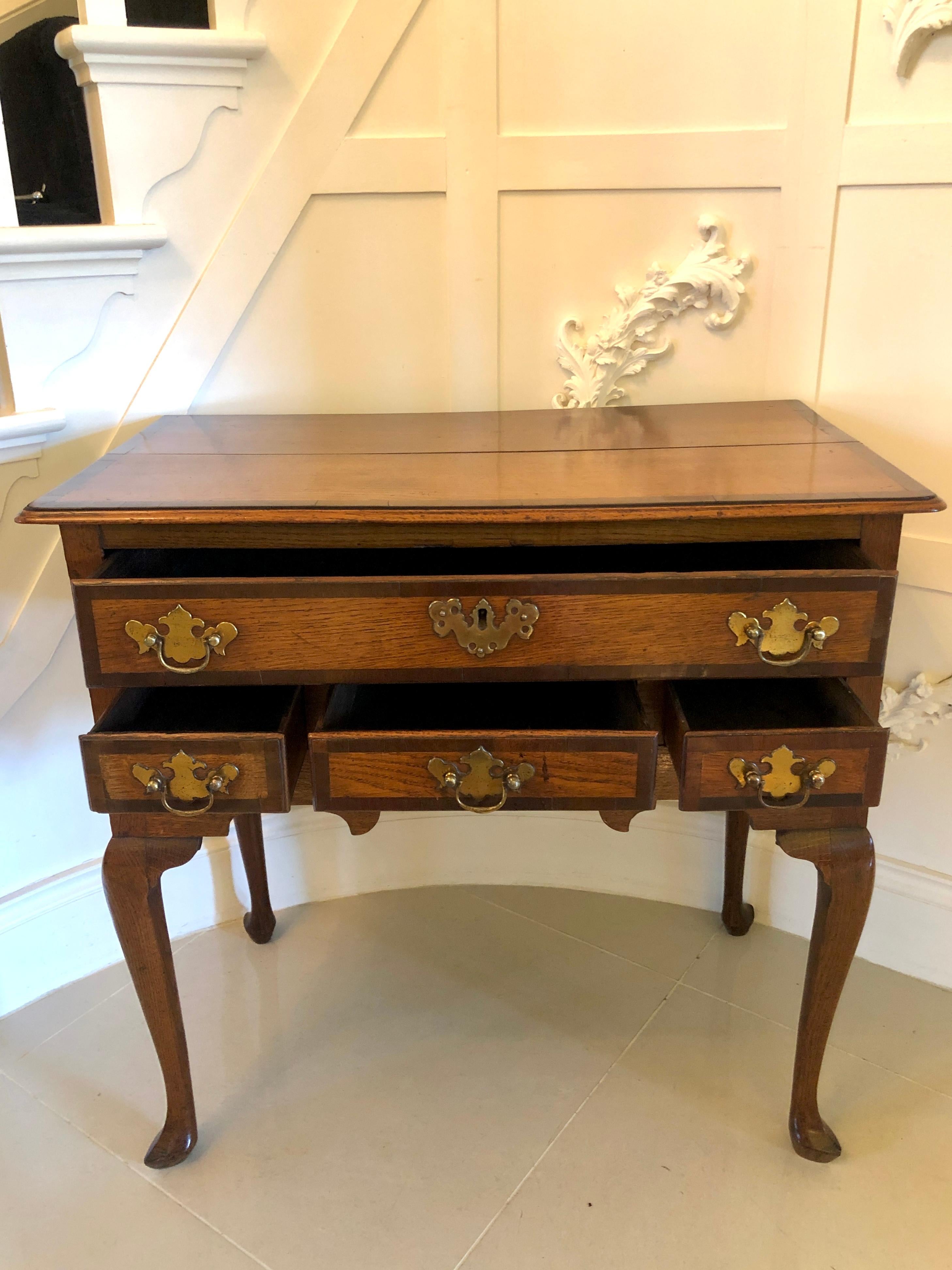 18th Century and Earlier Antique George III Oak Lowboy For Sale