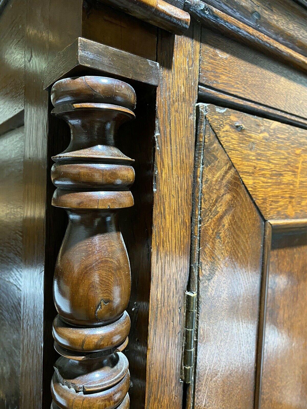 Georgian Antique George III Oak & Yew Press Housekeeper’s Cupboard For Sale