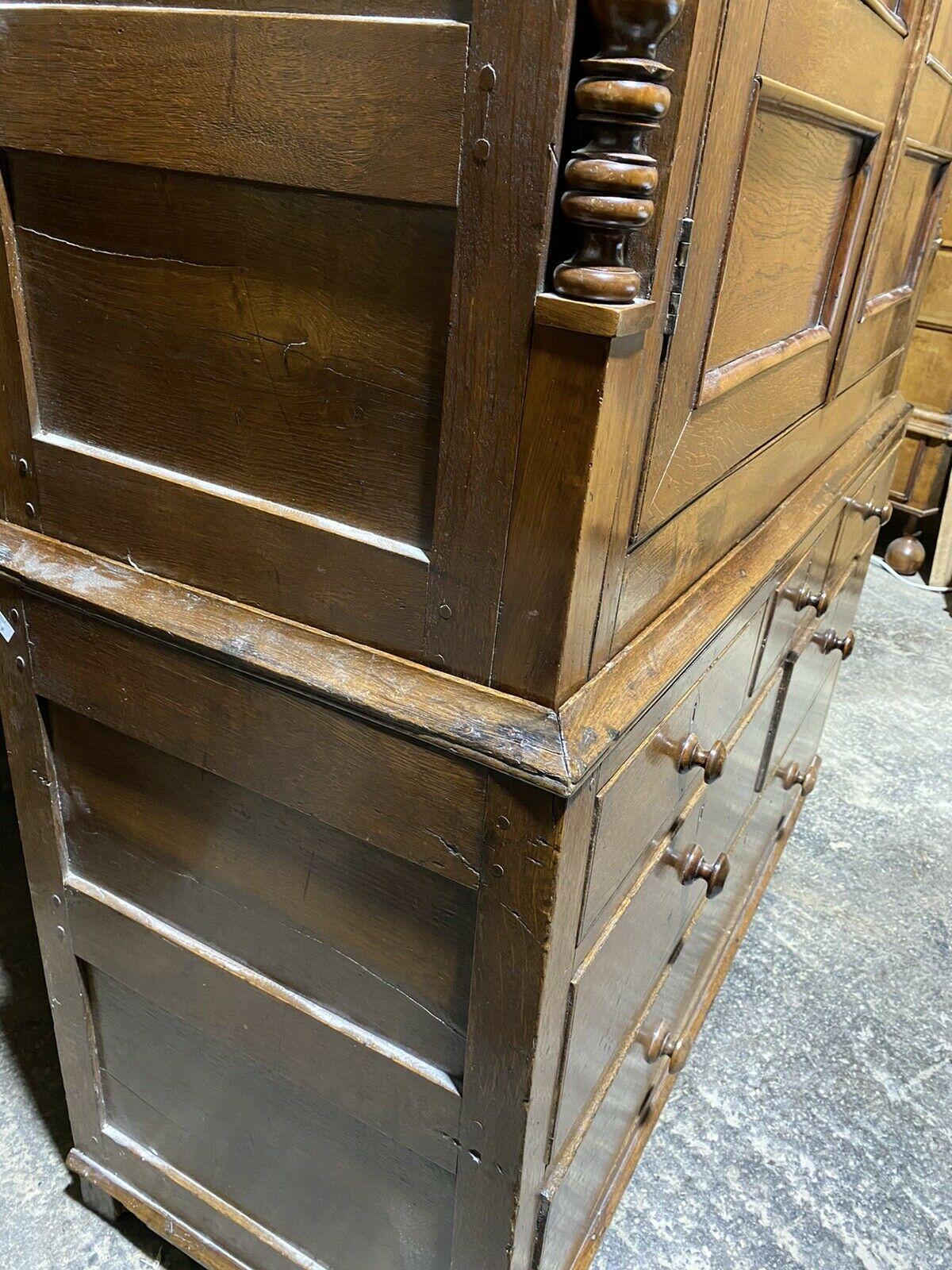 19th Century Antique George III Oak & Yew Press Housekeeper’s Cupboard For Sale