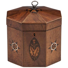 Antique George III Octagonal Tented Top Tea Caddy, 18th Century