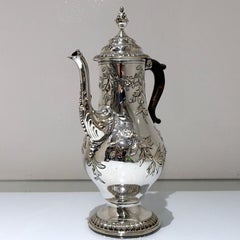 Antique George III Old Sheffield Rococo Coffee Pot, circa 1760