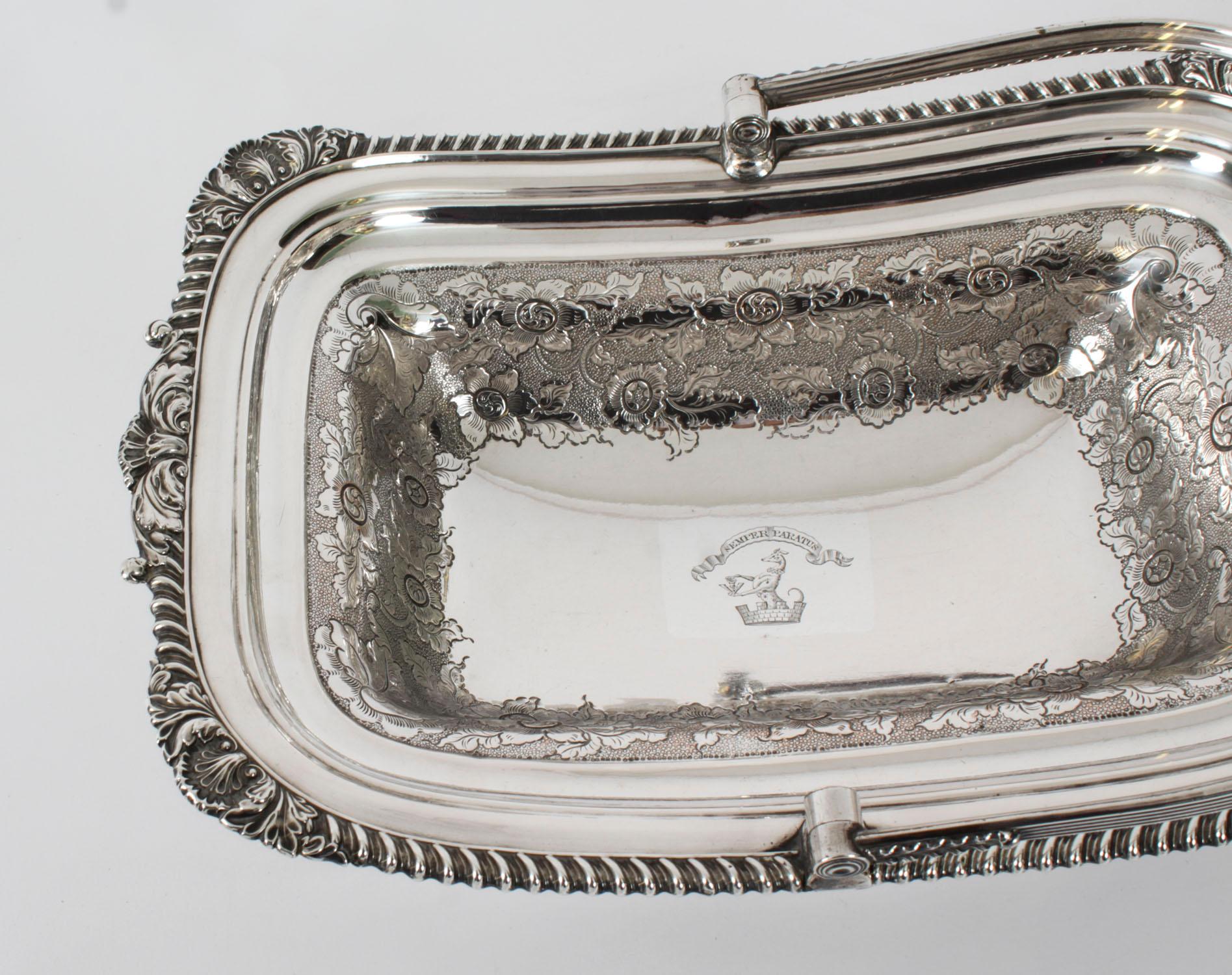 Antico cesto in argento e rame di George III Old Sheffield del XIX secolo in vendita 2