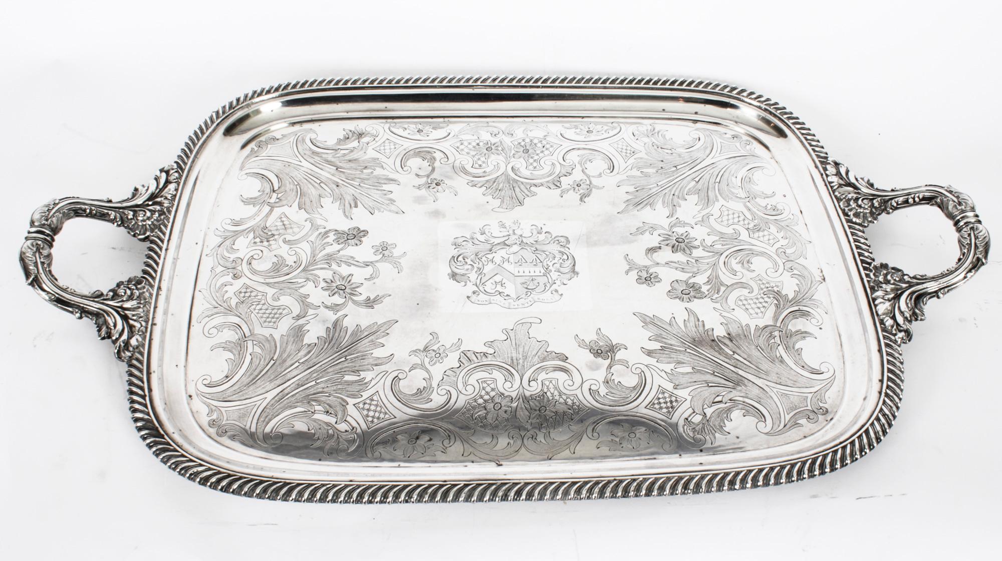 Antique George III Old Sheffield Silver Plated Tray 18th Century 5