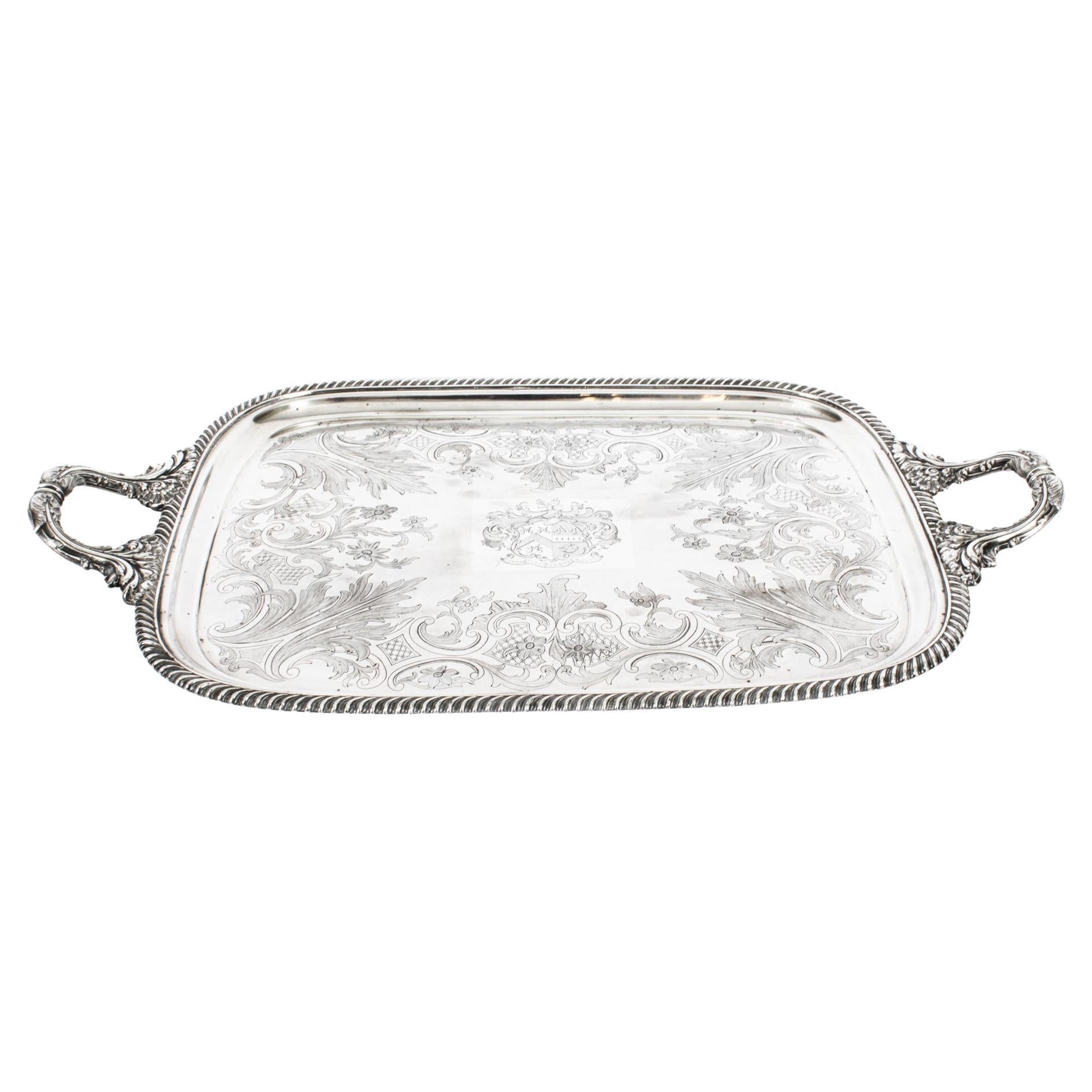 Antique George III Old Sheffield Silver Plated Tray 18th Century