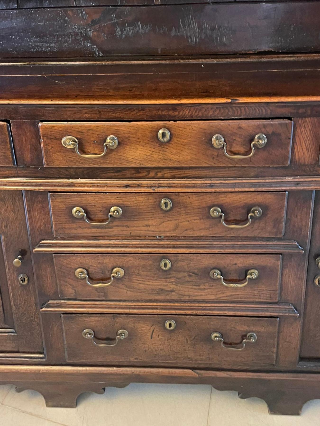 18th Century and Earlier Antique George III Outstanding Quality Oak Welsh Dresser and Original Plate Rack For Sale
