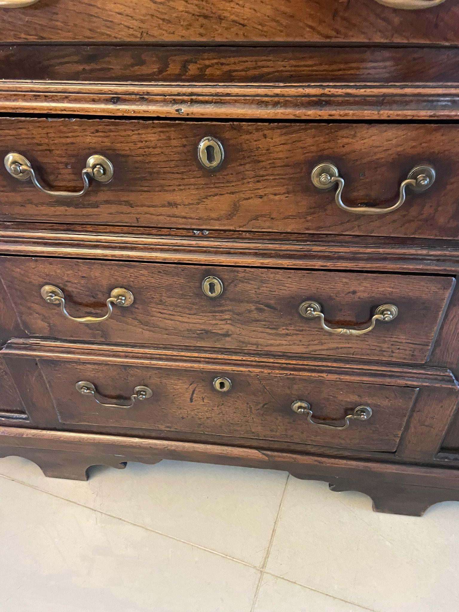 Antique George III Outstanding Quality Oak Welsh Dresser and Original Plate Rack For Sale 13