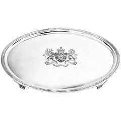 Antique George III Oval Silver Salver / Tray 1800:: Georgian