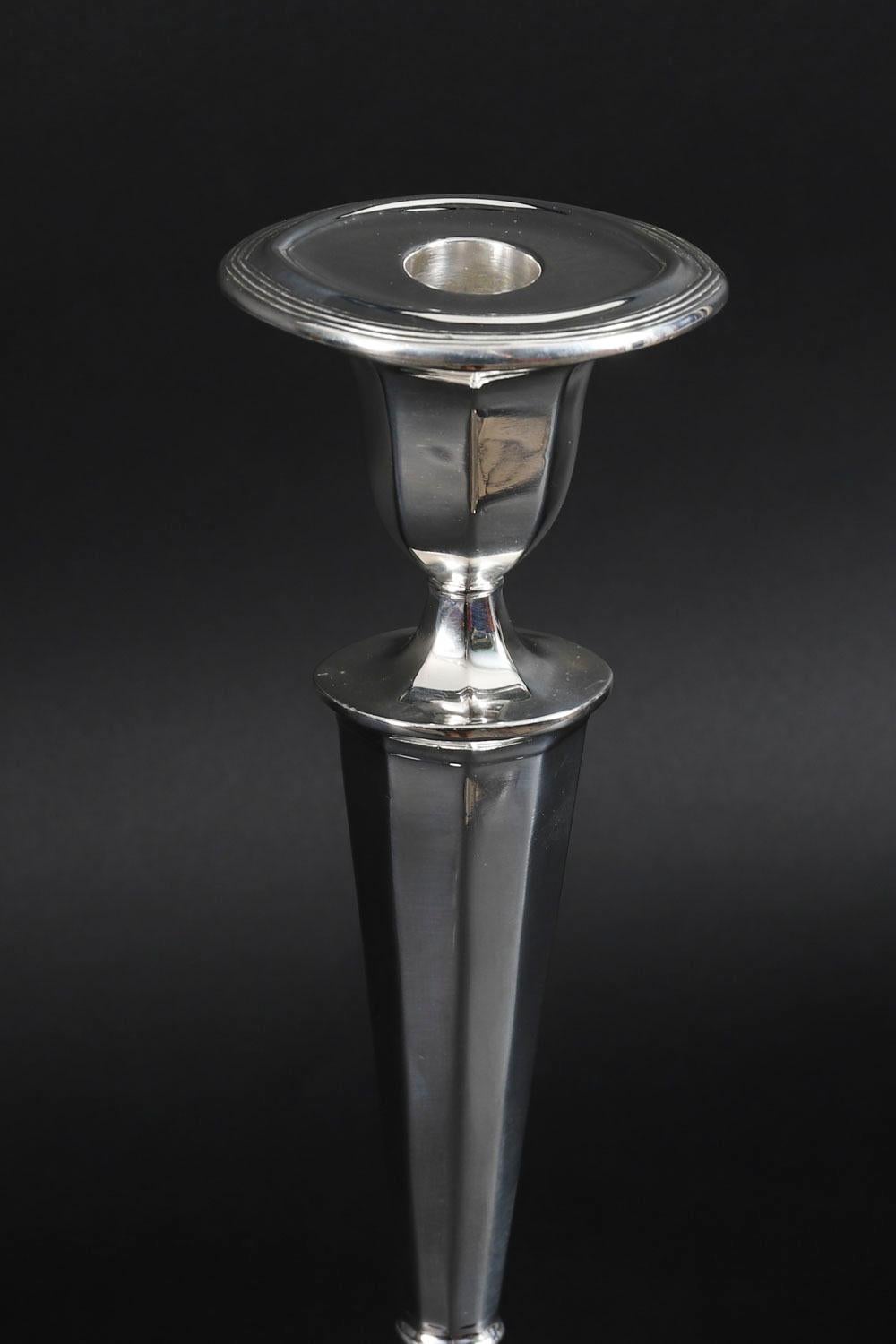 Antique George III Pair Old Sheffield Silver Plated Candlesticks 18th Century For Sale 10