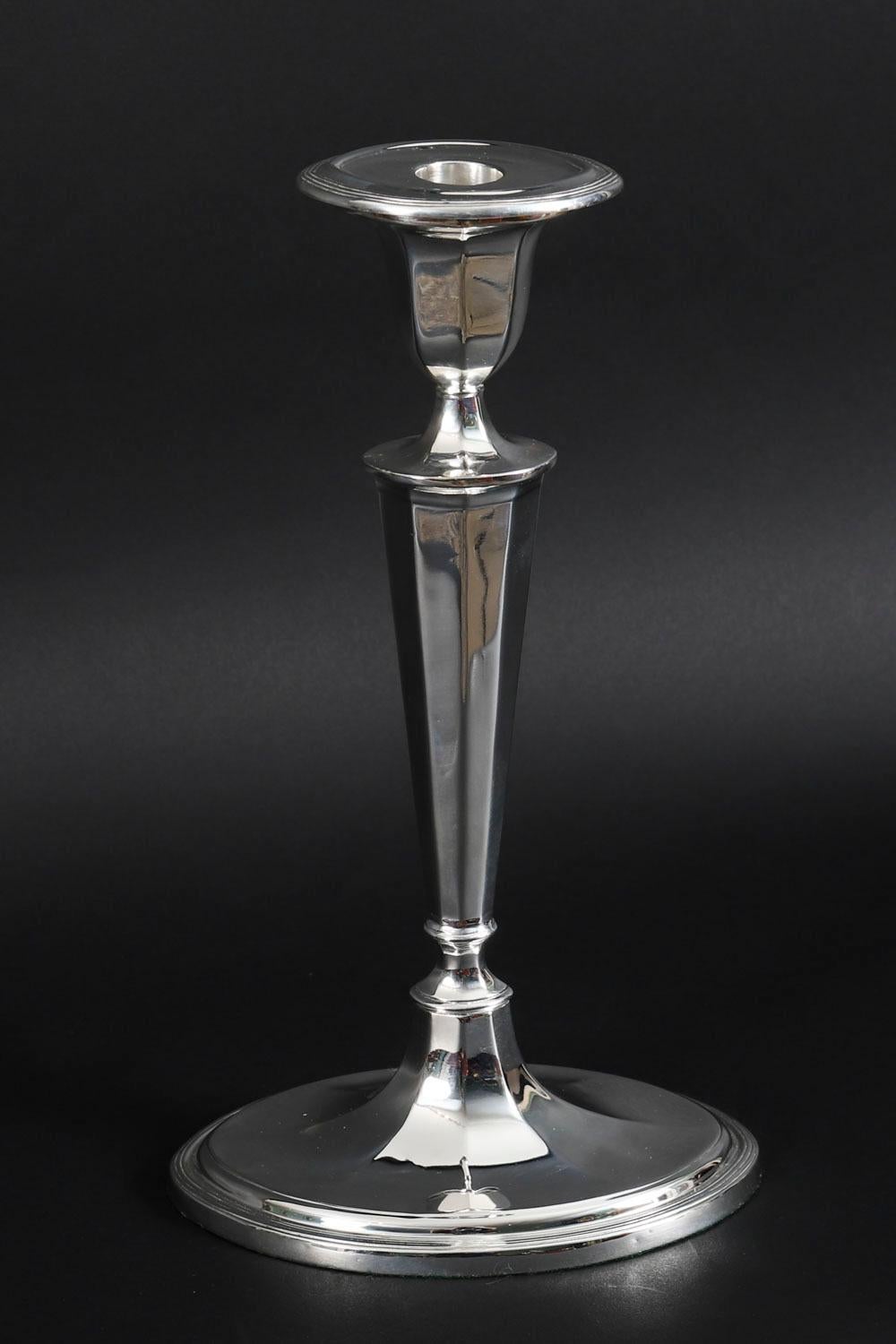 Antique George III Pair Old Sheffield Silver Plated Candlesticks 18th Century For Sale 11