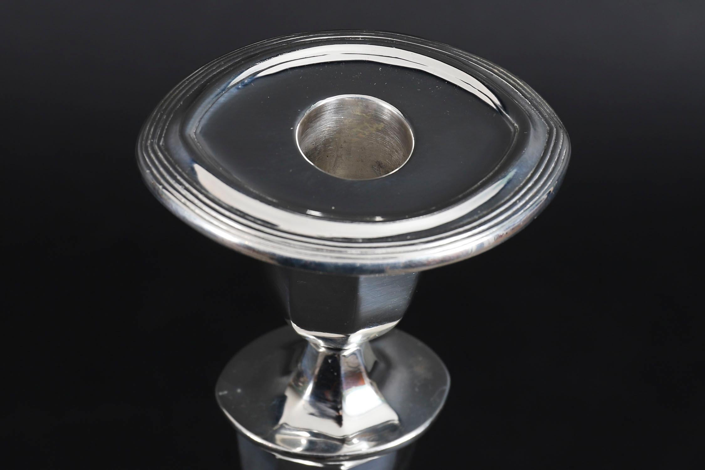 Antique George III Pair Old Sheffield Silver Plated Candlesticks 18th Century For Sale 5