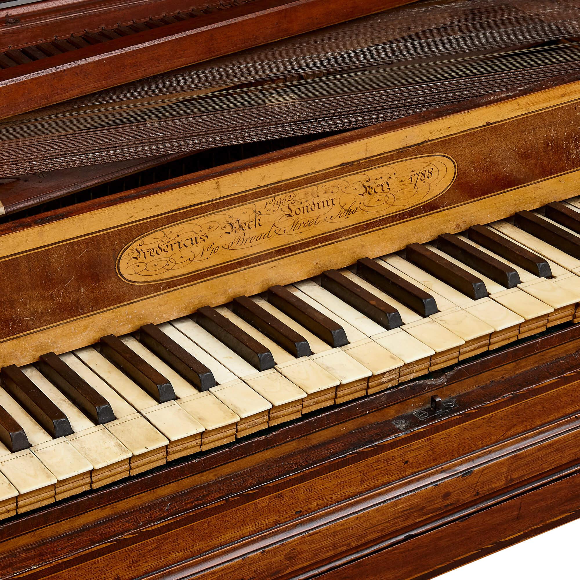 Antikes quadratisches Klavier aus der George-III-Periode von Beck (Holz) im Angebot