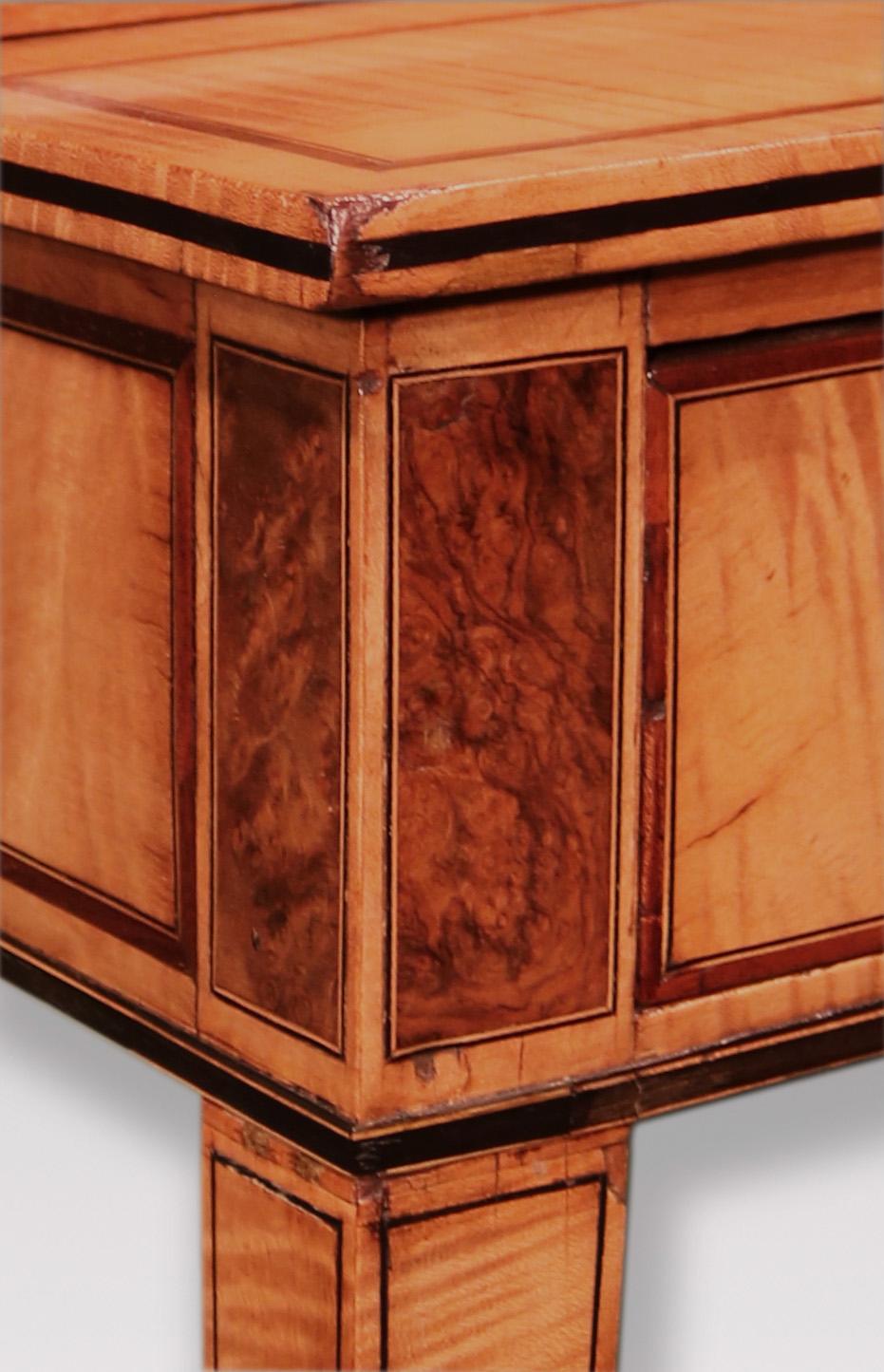English Antique George III period harewood display cabinet For Sale