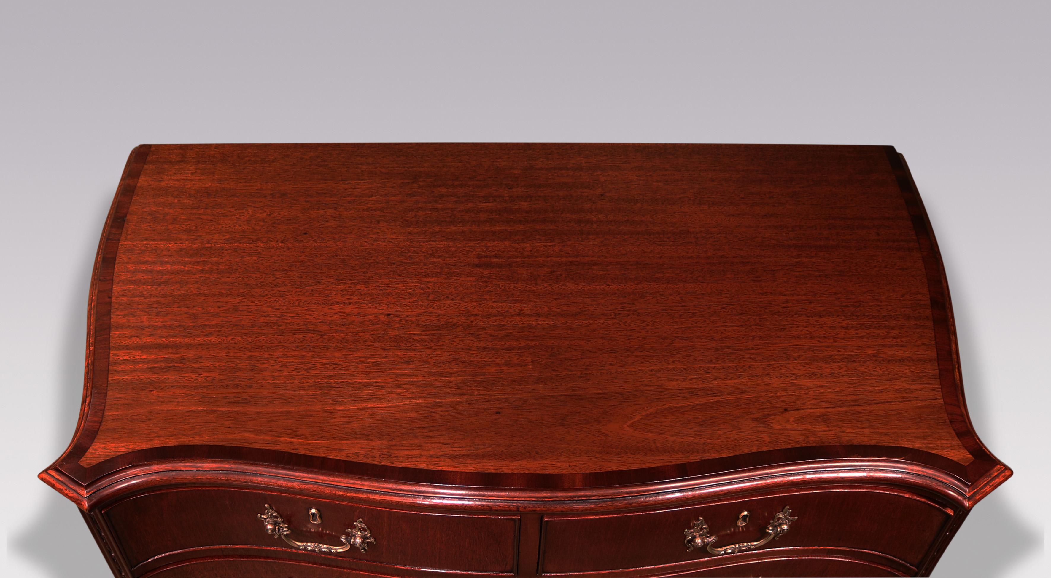 Chippendale Antique George III period mahogany chest of drawers For Sale