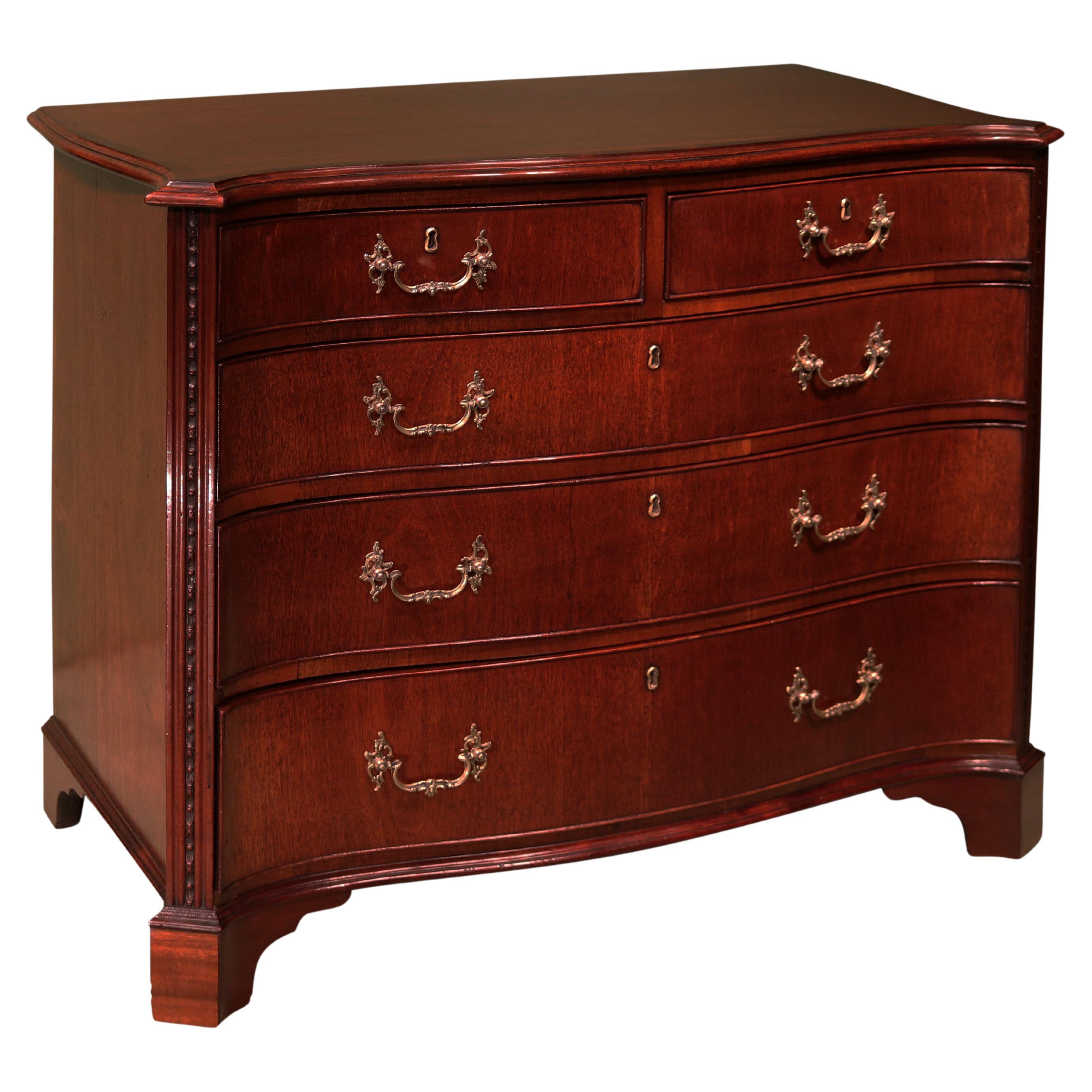 Antique George III period mahogany chest of drawers For Sale