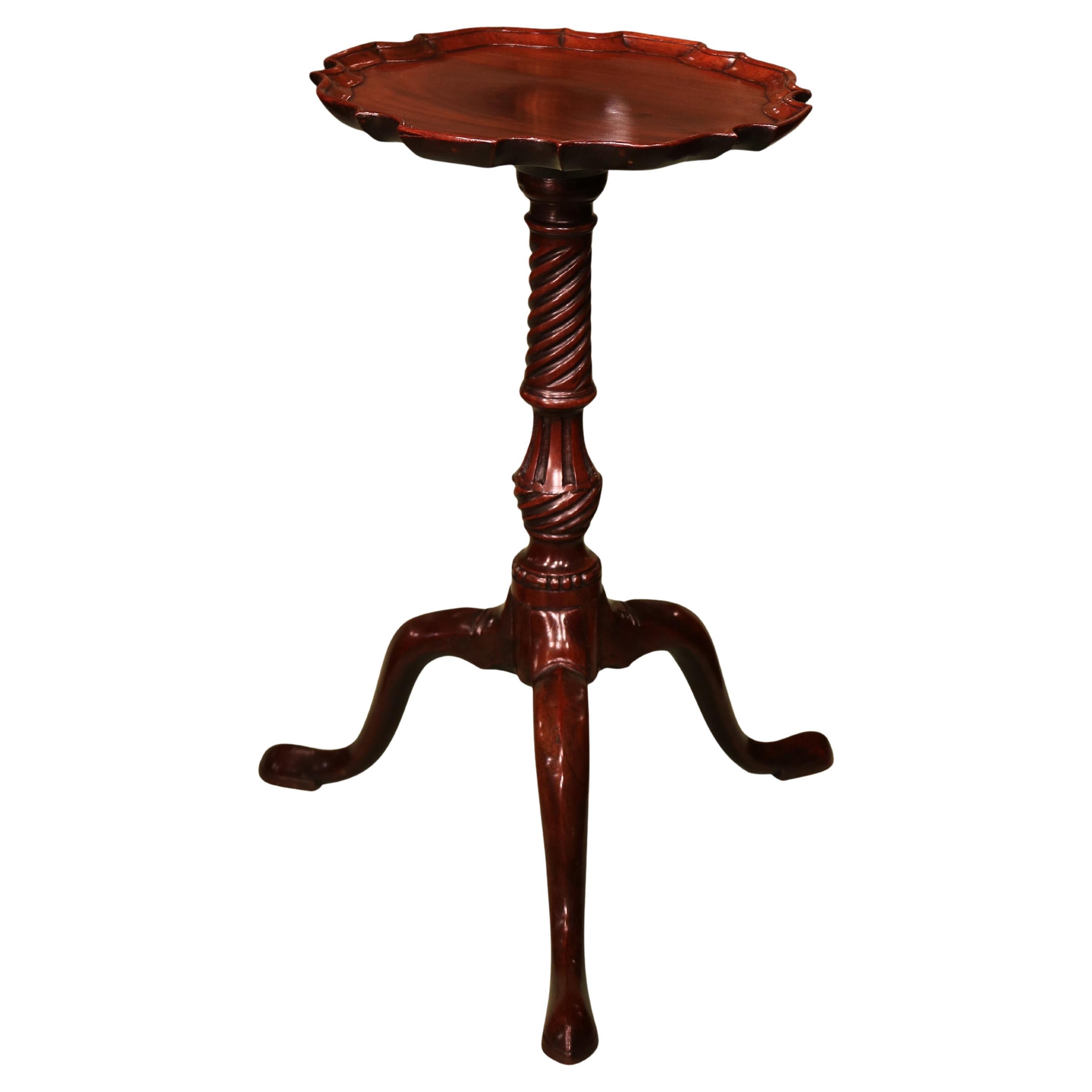 Ancien support de bouilloire en acajou d'époque George III à dessus de croûte de tarte