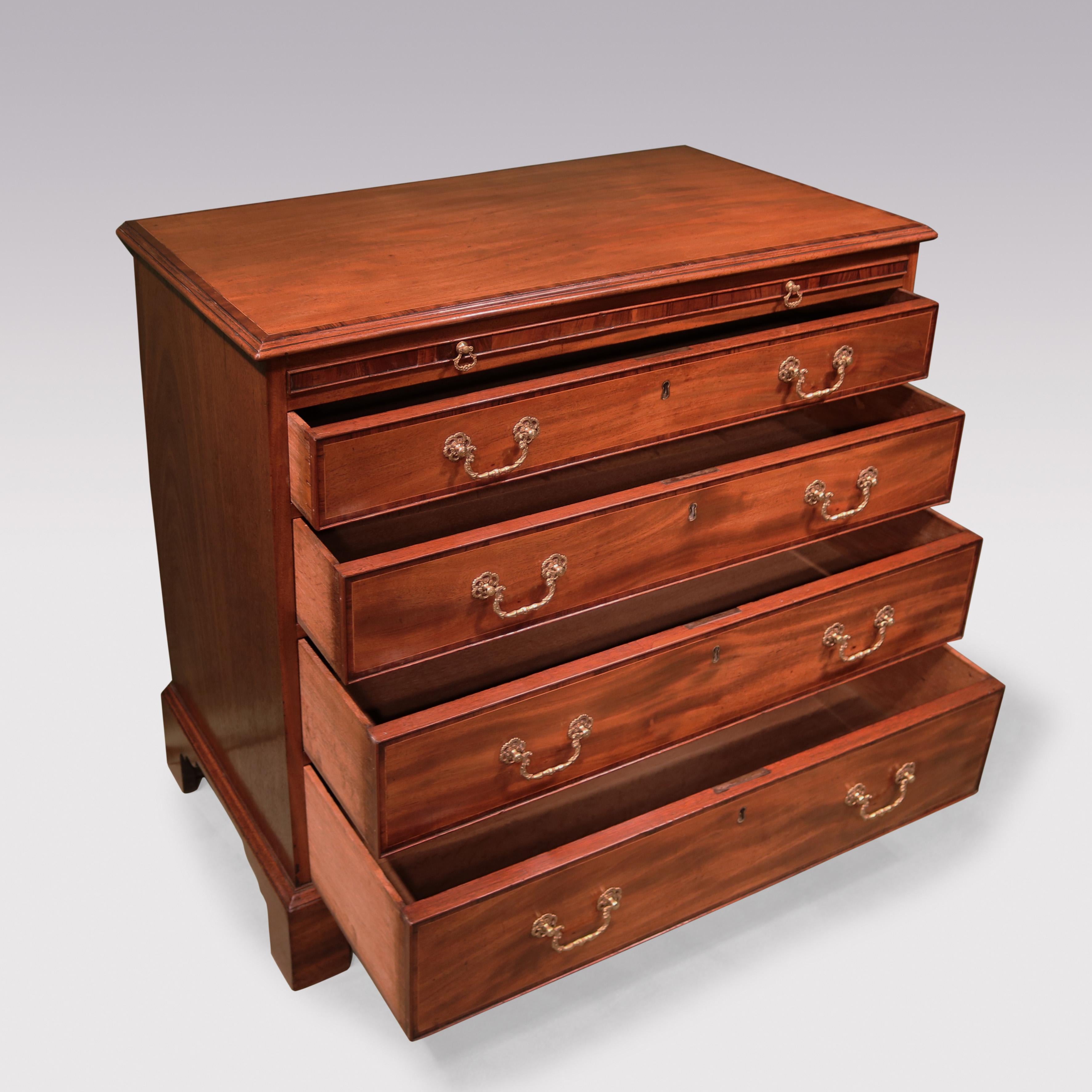 Mahogany Antique George III period mahogany rectangular chest of drawers For Sale