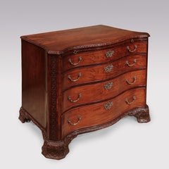 Antique George III period mahogany serpentine chest of drawers