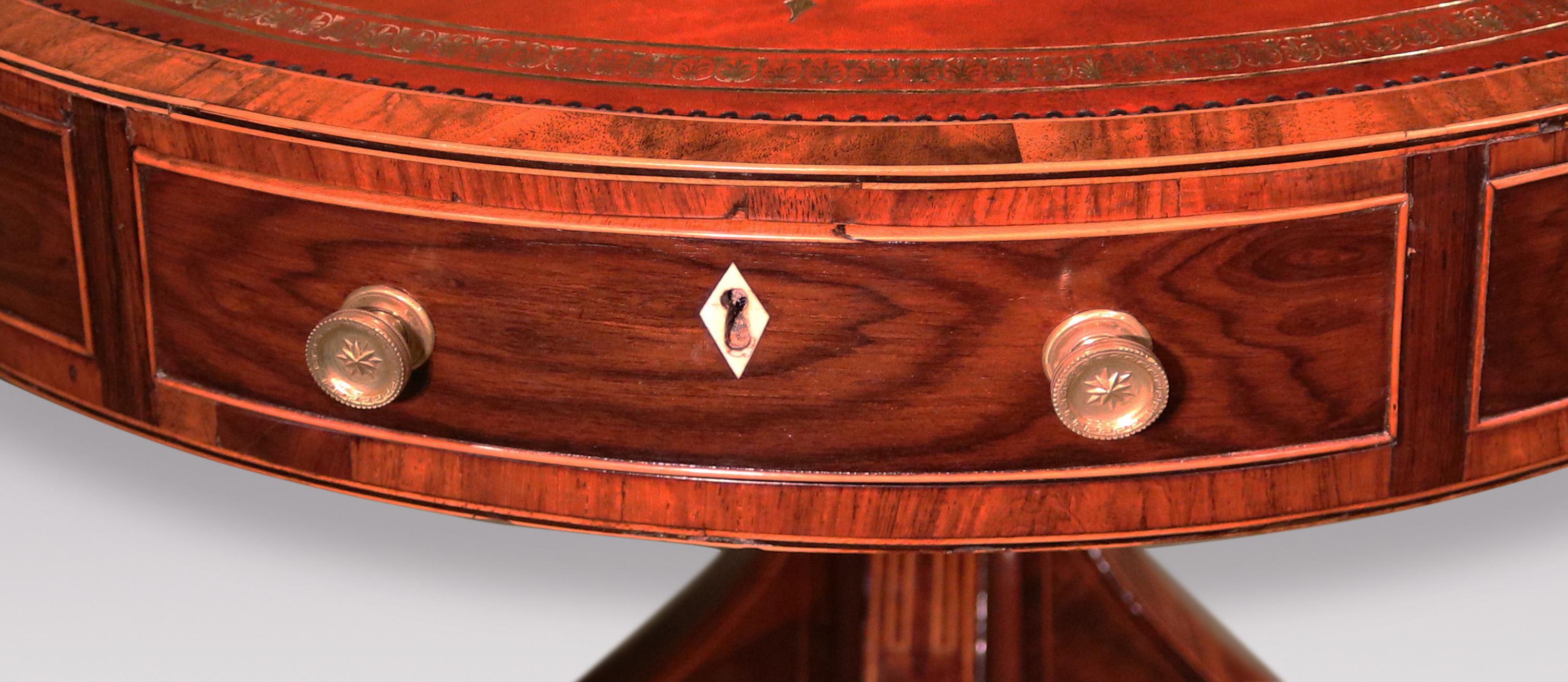 Sheraton Antique George III period rosewood drum table