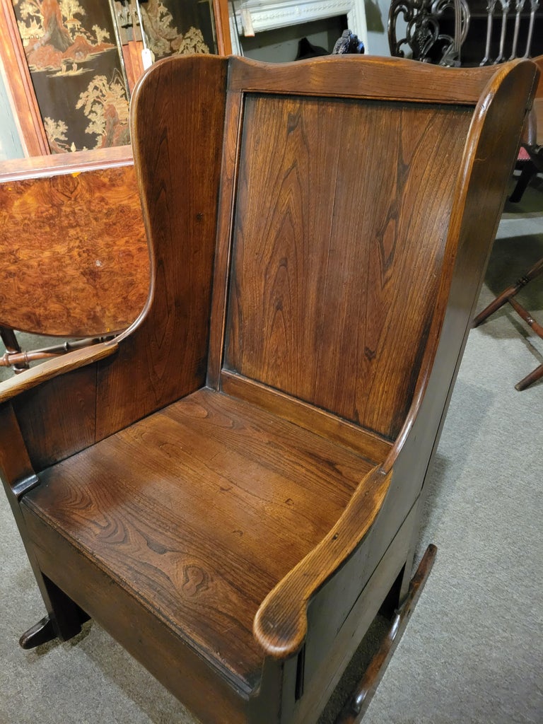 Antique George III Provincial Rocking Wing Chair, circa 1800-1810 For ...