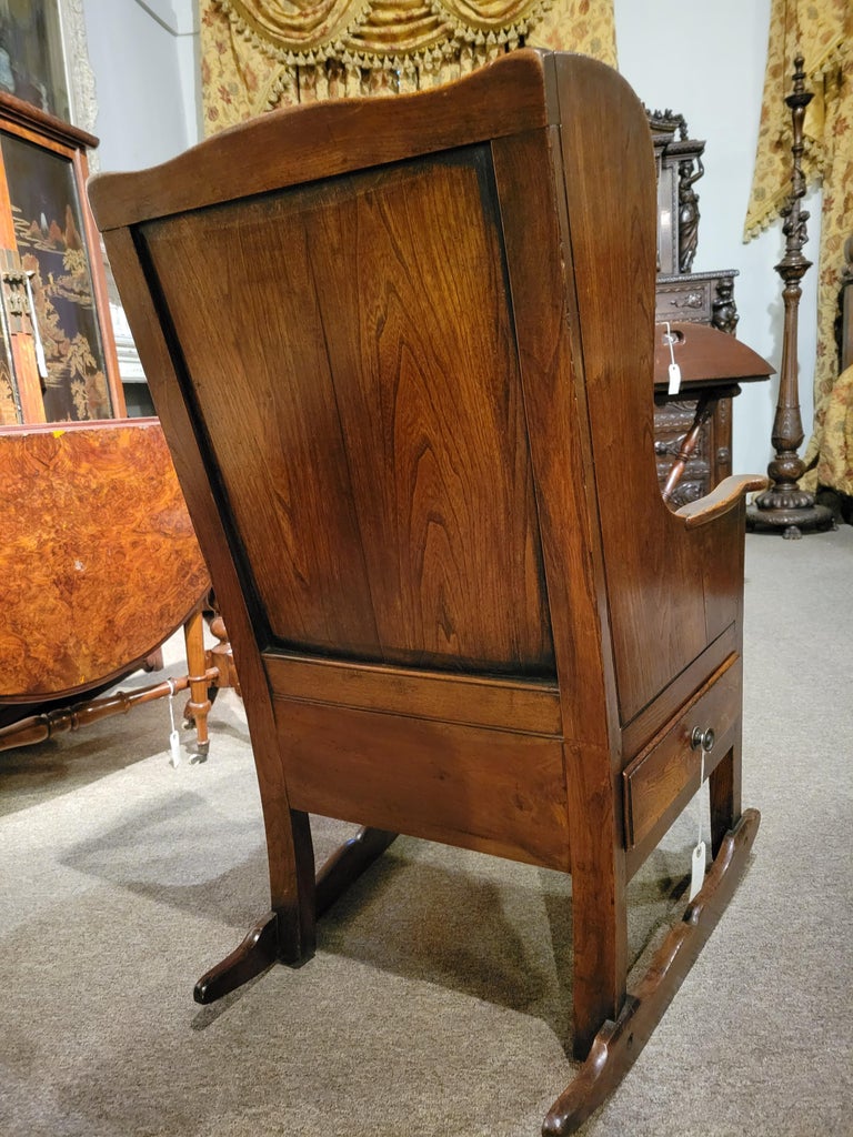 Antique George III Provincial Rocking Wing Chair, circa 1800-1810 For ...