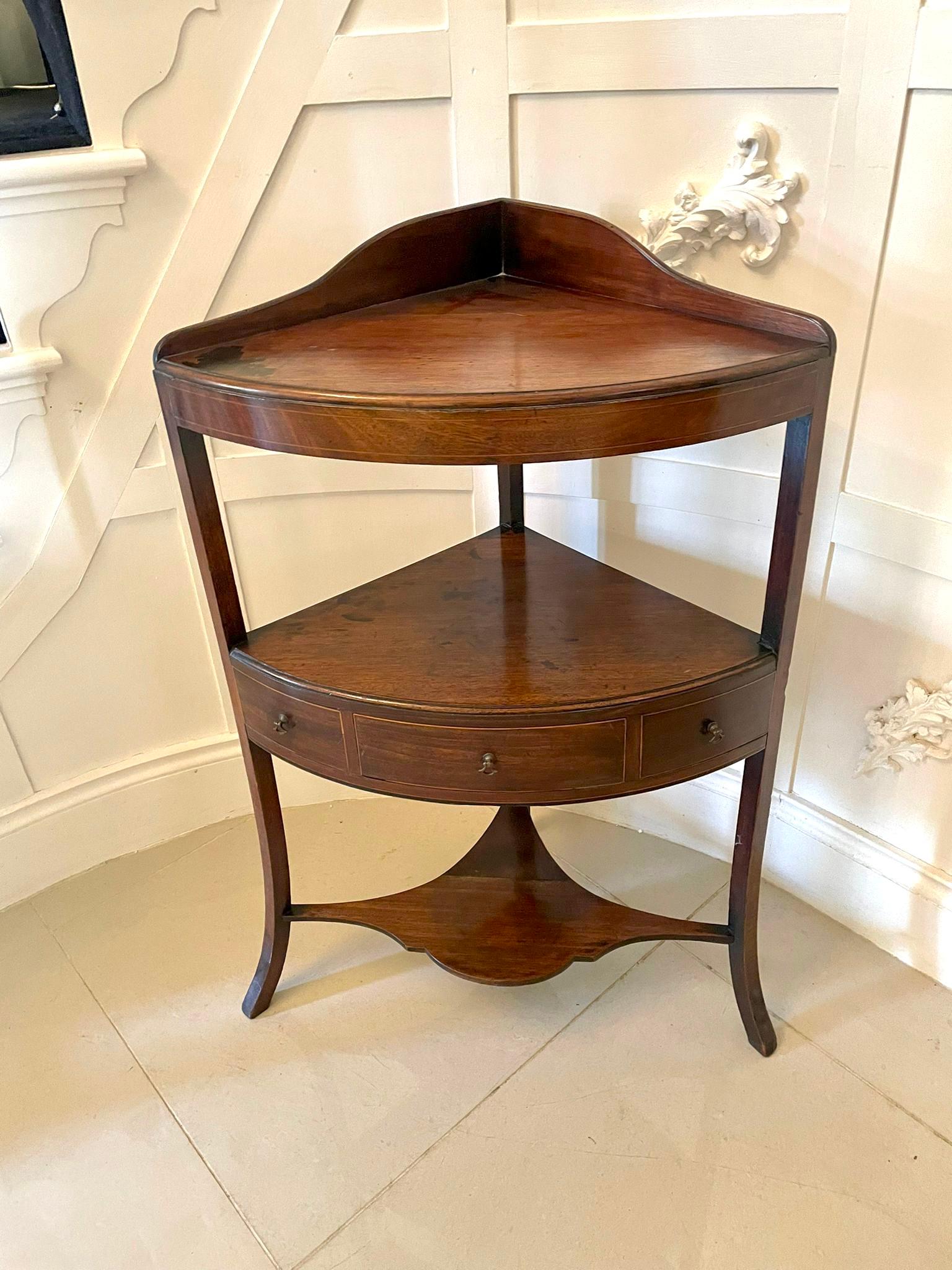 antique corner table with drawer
